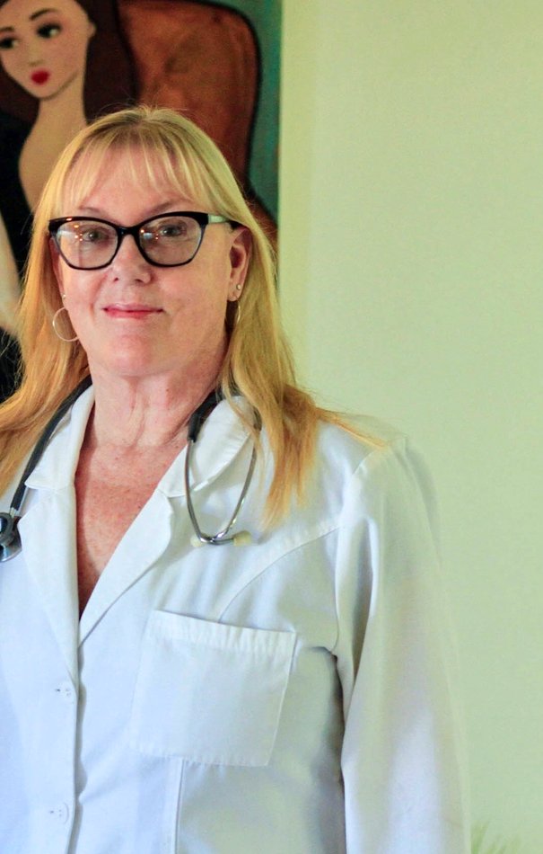Robin Black, WHCNP, in her Costa Mesa office